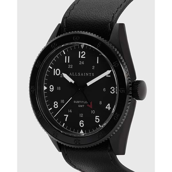 Allsaints Australia Mens Subtitled GMT III Stainless Steel Watch Black AU15-365